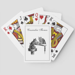 Board Games: Two Cats playing a Chess Match Cards