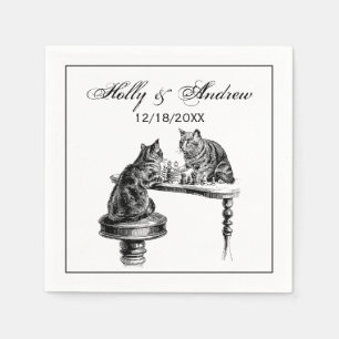 Board Games: Two Cats playing a Chess Match Napkin