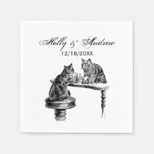 Board Games: Two Cats playing a Chess Match Napkin