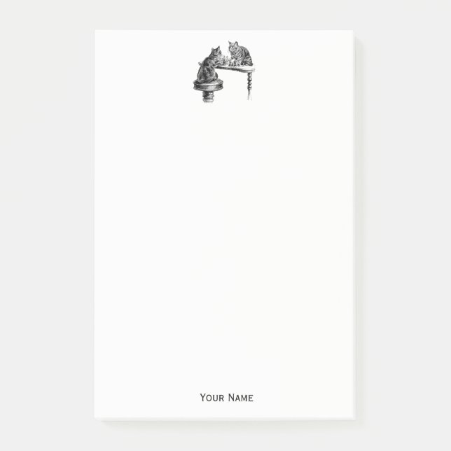 Board Games: Two Cats playing a Chess Match Post-it Notes (Front)