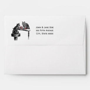 Board Games Two Cats playing Chess Match Red Envelopes