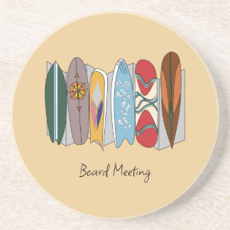 Board Meeting Sandy Beige Coaster