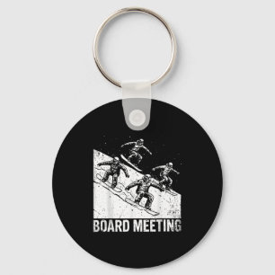 Board meeting snowboarding skier ski lift skier key ring