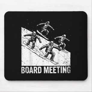 Board meeting snowboarding skier ski lift skier mouse mat