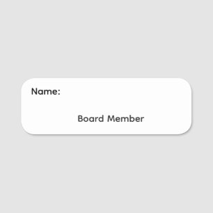Board Member Reusable Dry Erase Name Tag Pinback