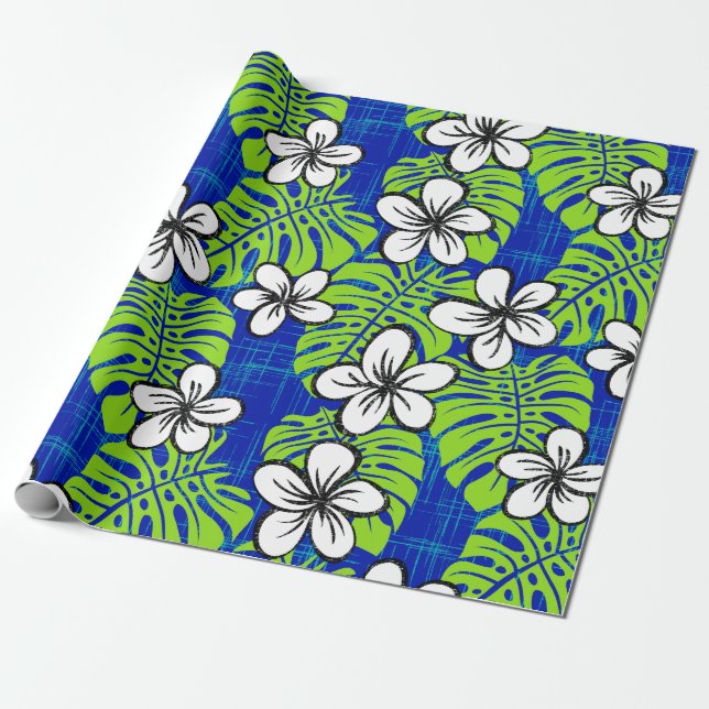 Board Short Garden - deep blue Wrapping Paper (Unrolled)