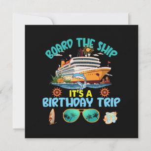 Board The Ship It s A Birthday Trip Invitation