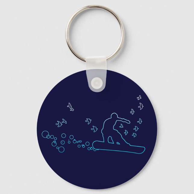 board with birds and bubbles. key ring (Front)