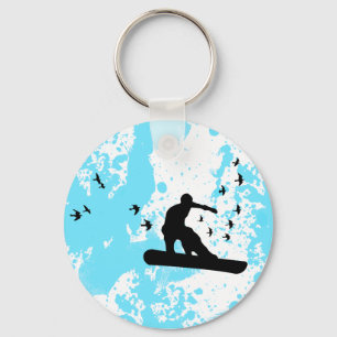 board with birds. key ring