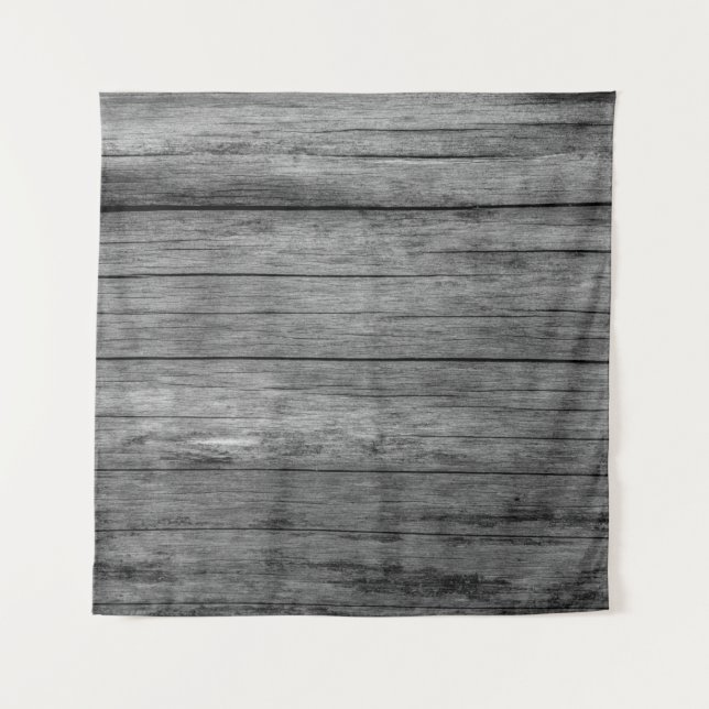 Board wood grey grain texture tapestry (Front)