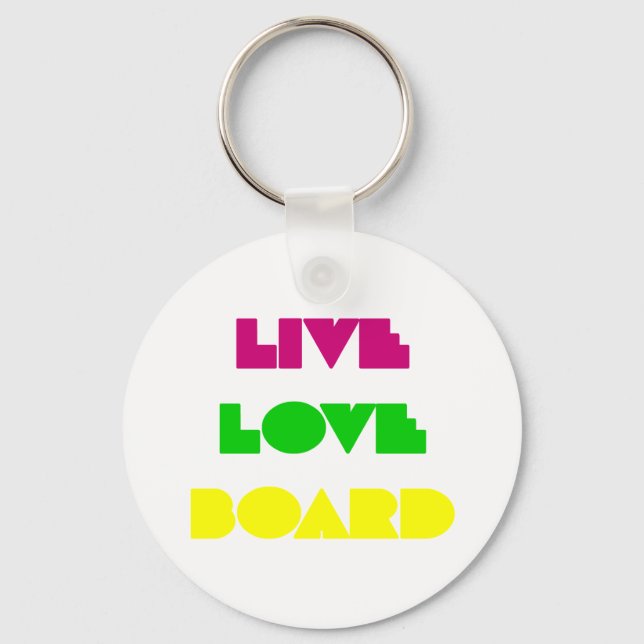 BoardChick Live Love Board Key Ring (Front)
