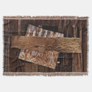 Boarded Up Old Wooden House Window Throw Blanket