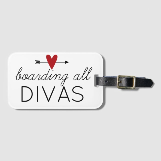 Boarding All Divas Luggage Tag (Front Horizontal)