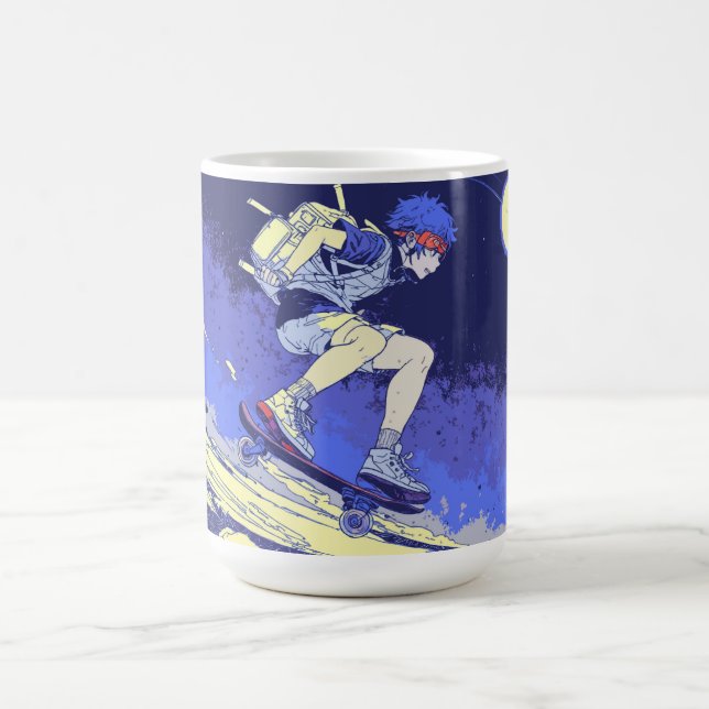 Boarding in Space - Skateboarder Design Coffee Mug (Center)