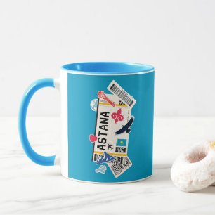 BOARDING PASS ASTANA KAZAKHSTAN MUG