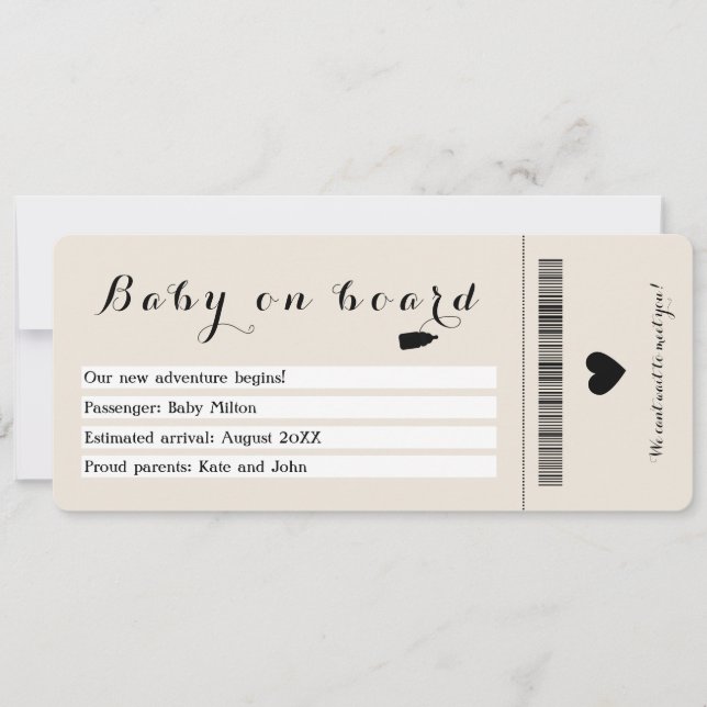 Boarding Pass Baby On Board Travel Pregnancy Announcement (Front)