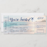 Boarding Pass Beach Ticket All-In-One RSVP and