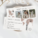 Boarding Pass Beige Neutral 3 Photos Wedding Save The Date<br><div class="desc">Boarding Pass Wedding Save the Date – Elegant Destination Wedding Announcement ✈️💍🌍 Get ready to take off on the journey of a lifetime with this stunning Boarding Pass Save the Date! Designed for couples planning a dreamy destination wedding, this unique and elegant design is the perfect way to announce your...</div>