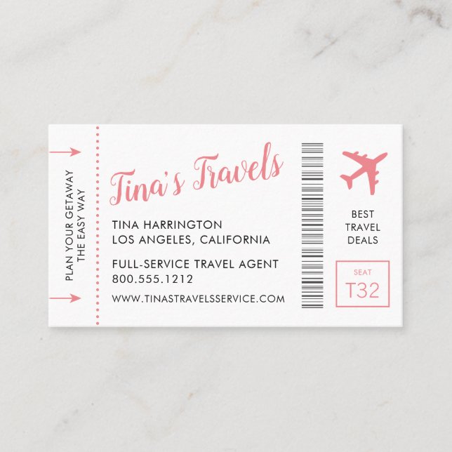Boarding Pass business cards (Front)