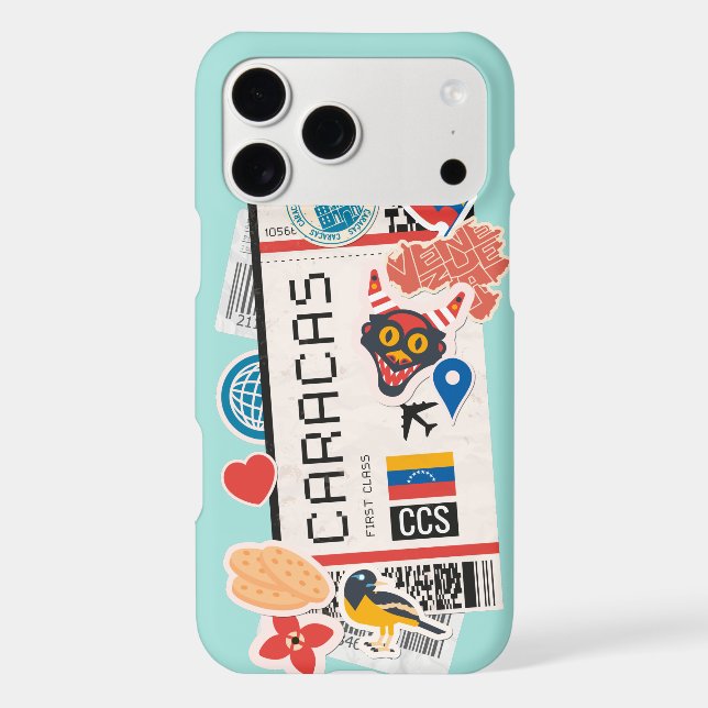 BOARDING PASS CARACAS VENEZUELA iPhone CASE (Back)