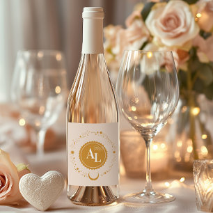 Boarding Pass Cosmic Wedding  Wine Label