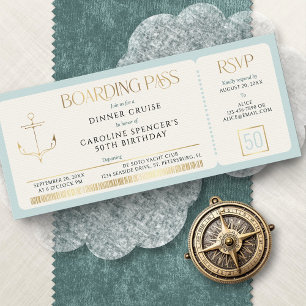 Boarding Pass Cruise Birthday Invitation