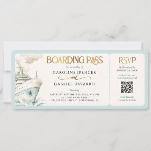 Boarding Pass Cruise Wedding Invitation