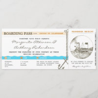 boarding pass cruise wedding invitations