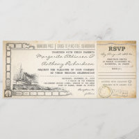 boarding pass cruise wedding invites with rsvp