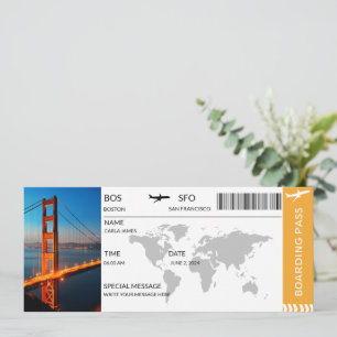 Boarding Pass Customisable Plane Tickets Aeroplane Invitation