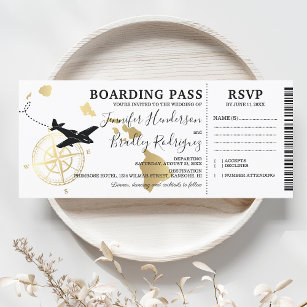 Boarding Pass Destination Hawaii Wedding Invitation