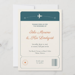 Boarding Pass Destination Wedding Invitation