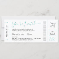 Boarding Pass Destination Wedding Invitation