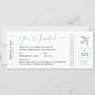 Boarding Pass Destination Wedding Invitation