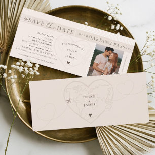 Boarding Pass Destination Wedding Plane Ticket Invitation