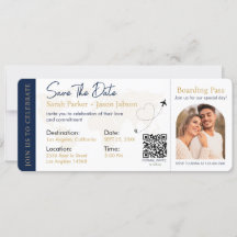 Boarding Pass Destination Wedding QR code