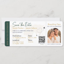 Boarding Pass Destination Wedding QR code