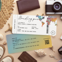 Boarding Pass Destination Wedding QR code