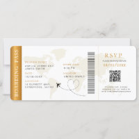 Boarding Pass Destination wedding QR code Rsvp