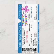 Boarding Pass Fly High Birthday Party