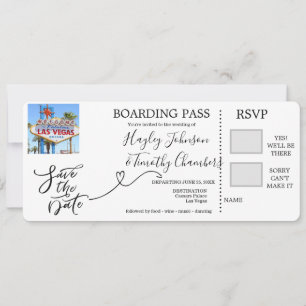 Boarding Pass for wedding in Las Vegas, Nevada Invitation