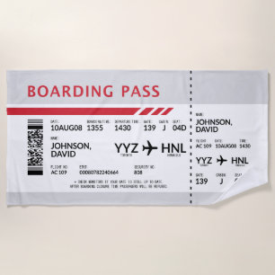 Boarding Pass - Grey Beach Towel