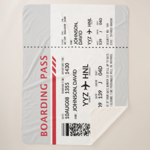 Boarding Pass - Grey Sherpa Blanket