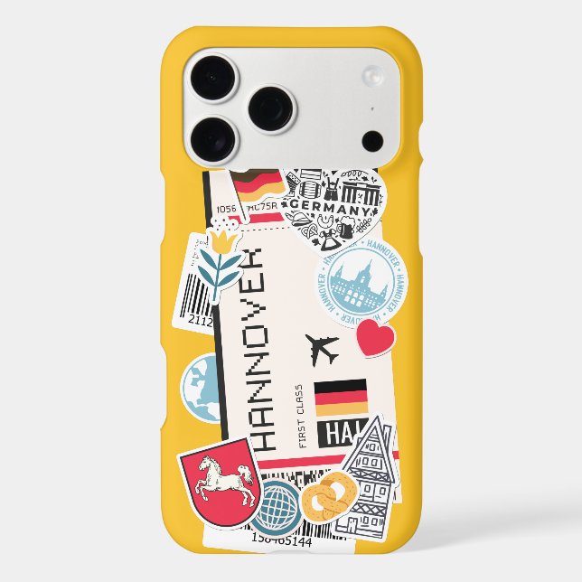 BOARDING PASS HANNOVER, GERMANY iPhone CASE (Back)
