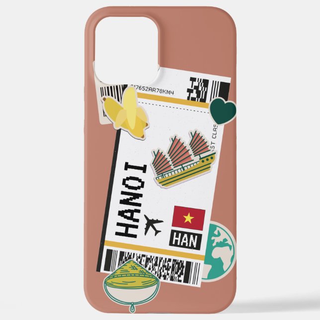 BOARDING PASS HANOI VIETNAM iPhone CASE (Back)
