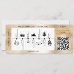 Boarding Pass Illustrated Wedding Timeline RSVP Invitation<br><div class="desc">Boarding Pass Illustrated Wedding Timeline RSVP Invitation</div>