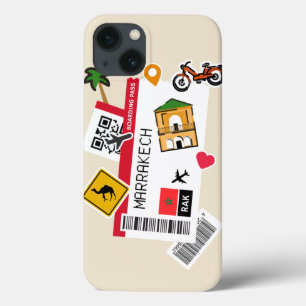 boarding pass Marrakech city iPhone 13 Case