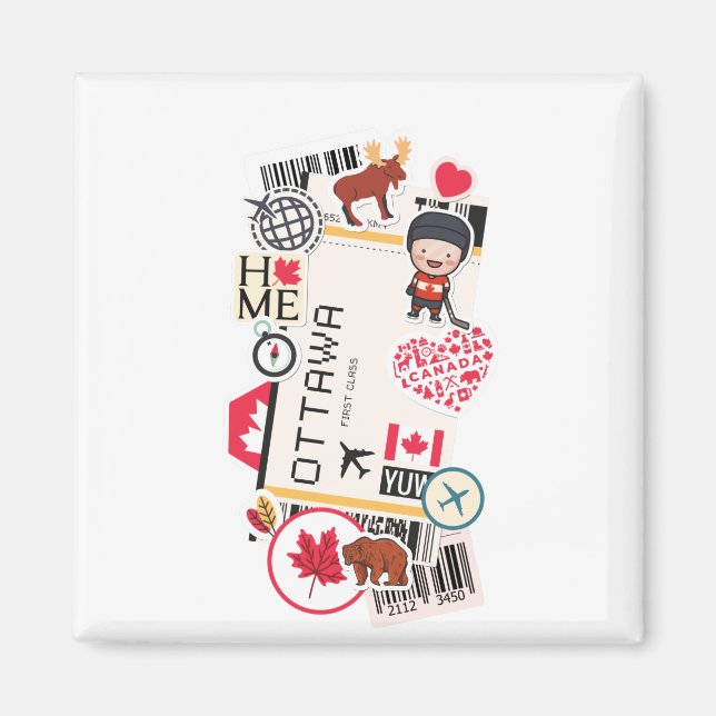 BOARDING PASS OTTAWA CANADA MAGNET (Front)