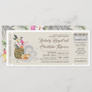 Boarding Pass   Pineapple   Beach Rehearsal Dinner Invitation