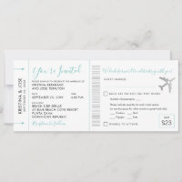 Boarding Pass Plane Ticket All-In-One Invitation